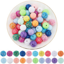 100 piezas de cuentas acrílicas de colores para bolas de discoteca, cuentas espaciadoras de diamantes de imitación para la fabricación de joyas,