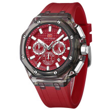 Herenhorloges, multifunctioneel, transparant analoog display, siliconen band, kalender, quartz, waterdicht, trendy polshorloge voor mannen