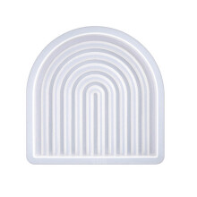 Múnlaí Coaster Roisín Múnla Silicone Stríocach le haghaidh Réitigh Eapocsa Múnla Coaster Doras Áirse Maisiú Baile Mata Cupáin Múnla Eapocsa