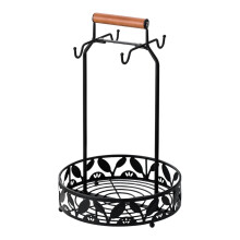 Coffee Mug Holder Accessories Display Stand, Table Office Kitchen Metal Cabinet, Round