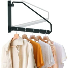 Étendoir à vêtements pliable, étendoir mural pour sécher le linge, système de séchage pivotant, organisateur de rangement pour placard, noir