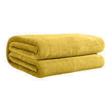 Yellow Yellow Solid Color Flannel Blanket Summer Air Conditioning Office Nap Lightweight Double Sided Throw 27.5X39.4 Inches