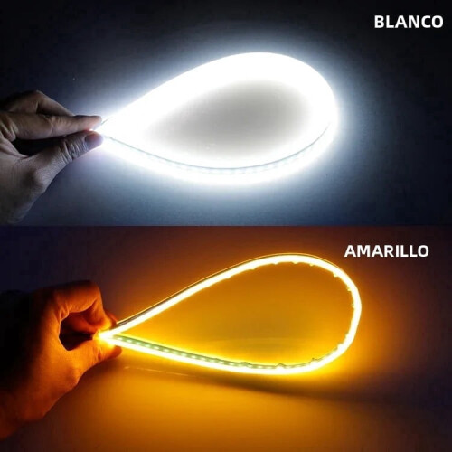 2 τεμάχια LED φώτα αυτοκινήτου DRL αδιάβροχο εύκαμπτο καθολικό φως προβολέα φλας