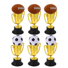3 Footballs Celebration Trophy Cup Plastic Assorted Color Sports for Events for Fan Gear