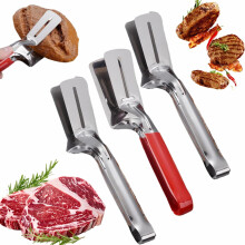 Pince à griller et spatule en acier inoxydable, poignée allongée anti-brûlure, pour steak, poisson, pain, hamburger, barbecue, pizza