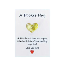 Sunxin Yellow Stone Card Pocket – Hug Heart with Greeting Cards, Compatible with Valentines, Birthday & Thanksgiving Gifts