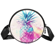Kleine Umhängetasche mit Ananas-Aquarellmuster für Damen, lässige Reisetasche, Schultertasche
