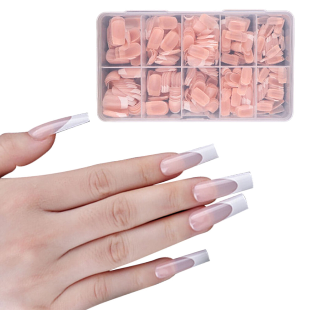 French Tip False Nails Almond Shape 600 per Box