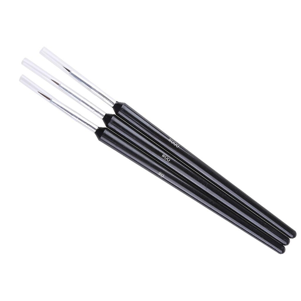 3pcs Nail Art Pen Dotting Painting Drawing Gel Liner Polish Brush Tool Durable