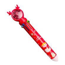 Desk Pen 4pcs 10 Color Christmas Ballpoint Pen Push Type Color Multifunction Marker 2ML
