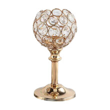 Gold Mini Crystal Candlestick Holder – Elegant European Style Tealight/Votive Stand for Table Centerpiece, Wedding Decor – Compatible with