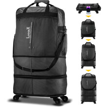 Travel Duffel Bag Expandable 55L–113L Black