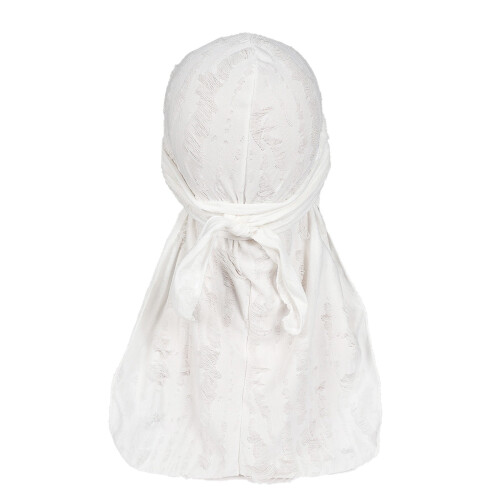 Durag masculino de seda – Cauda longa ajustável, pacote com 3 unidades