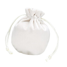 Drawstring Jewelry Bag, Party Favors, Jewelry Storage Organizer, Velvet Gift Bag Beige 9.5x11.5cm