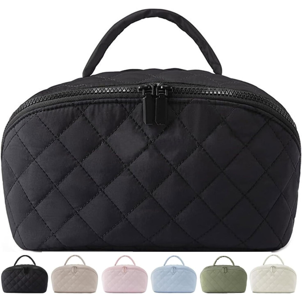 Makeup Bag for Women â Water-Resistant Lay-Flat Cosmetic