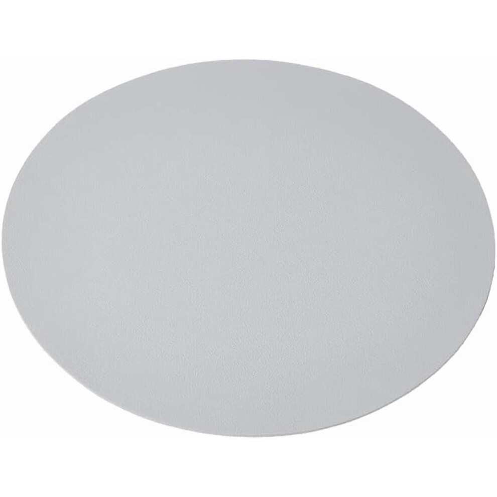 Round Leather Mouse Pad Waterproof Desk Mat Non-Slip Base Mousepad With Stitched Edge Gray 9353595590922