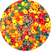 1000PCS Fall Pony Beads (6x9mm) – Green, Red, Orange, Yellow, Brown for Bracelets, Jewelry, Braids, DIY & Thanksgiving Decor
