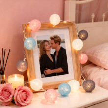 9.84 Ft 20 LED Battery Operated Valentine's Day Colorful Ball String Lights Romantic Fairy Lights for Home Party Bedroom Desk Decor