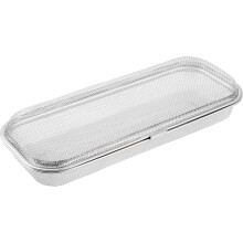 Dishwasher-Safe Chopstick Holder – 304 Stainless Steel Mesh Drawer Organizer with Lid & Lock, Compatible with Chopsticks & Straws