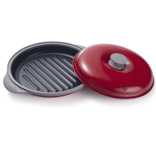 Microwave Grill Pan with Lid – Griller, Griddle & Crisper for Meat, Sandwiches, Veggies – Compatible with Microwave