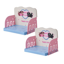 2Pack Adjustable Pet Bowl Holder Elevated Cat Feeding Indoor Cats Dish Platform Bowl Stand Adjustable Height