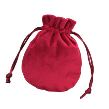 Drawstring Jewelry Bag, Party Favors, Jewelry Storage Organizer, Velvet Gift Bag Wine Red 9.5x11.5cm