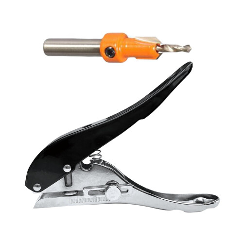 Punching Pliers Countersink Drill Bit Handheld Hole Punch for Greeting Cards 8mm