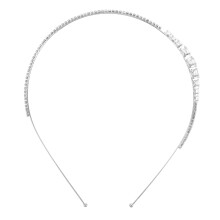 Bandeau argenté à strass – Bandeau de mariée à bord fin