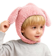 AWZXDE Toddler Hat Winter Baby Earflap Hat With Adorable Soft Knitted For Boys Girls Cozy Warm Baby Cap Pink