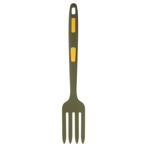 Olive Green Silicone Fork Food Kitchen Accessory for Home Use with Smooth Rounded Edges