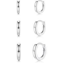 Kis Huggie Hoop fülbevalók nőknek és férfiaknak – 3 pár,