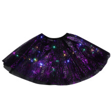 Kids Girls LED Sequin Tutu Skirt Purple