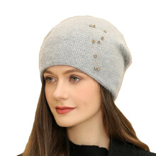 Koreansk Slouchy Strikhue Grå One Size