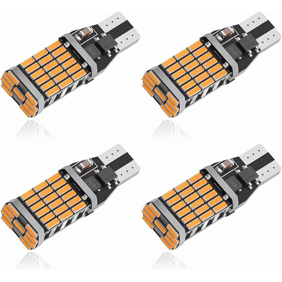 4Pcs 921 Led Bulbs (T15) Â 6500K, 45Smd, Canbus Error-Free, Compatible With 921/T15 Sockets 9313598156556