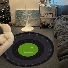 23.6"x23.6" Round Absorbent Floor Mat, Non-Slip Waterproof Polyester Rug for Bedroom/Living Room/Pets – Washable, Dense Pile, TPR Backing