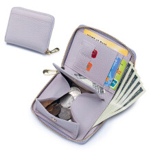 Women's Travel Wallet with RFID Blocking, Zipper Pocket & Card Holder – Purple, 3.74x0.98x4.53 in