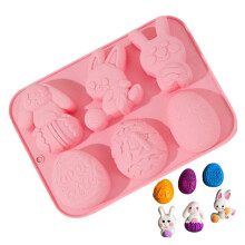 Easter Bunny Silicone Mold 3D Egg Chocolate Mould Food Grade BPA Free Heat-Resistant Jelly Pudding Mold