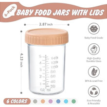 Baby Food Containers 8oz Glass with Lids 6-Pack
