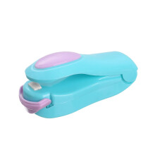 Mini Bag Sealer, Small Portable Handheld Heat Vacuum Sealer, Multi Functional Electronic Resealer Machine for Plastic Bags (Blue)