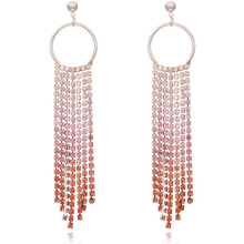 Long Rhinestone Drop Earrings for Women Wedding Tassel Dangle Drop Earrings Chandelier Dangling CZ Earrings for Women