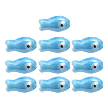 Ceramic Fish Beads Handpainted Vibrant 10 pcs
