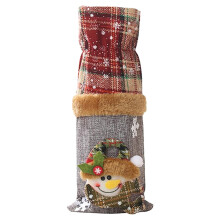 Bolsa de arpillera para botella de vino con diseño navideño (1 unidad)