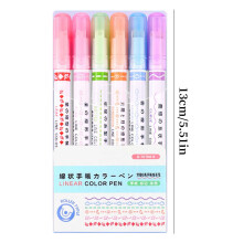 Cool Pens 6 Different Curved Shapes Nib Outline Pen Dry Pen Color Emphasis Graffiti Pen 5ml