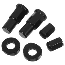 Minkissy Black Aluminum Valve Stem Caps for Motorcycle Tires, High Efficiency Seal, Tire Maintenance Parts, 2 Sets Included