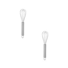 2Pcs Stainless Steel Handheld Egg Beater! Quick & Egg Whipping Ergonomic Round Handle Baking Tool One Size