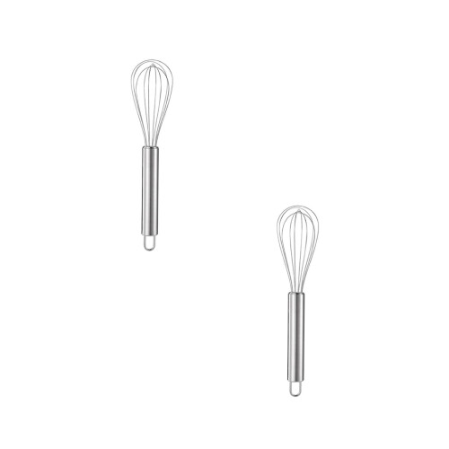 2Pcs Stainless Steel Handheld Egg Beater! Quick & Egg Whipping Ergonomic Round Handle Baking Tool One Size