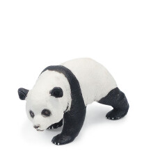 1 PC Panda Figurine Toy – Plastic Jungle Animal with Bamboo & Baby Pandas, Cake Topper, Diorama Supply, Compatible with Style A-Black