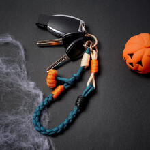 Lanière de téléphone tricotée pour Halloween, porte-clés bracelet mignon pour femme, breloque multifonctionnelle pour clés et écouteurs,