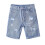 Boys Distressed Denim Shorts Sky Blue 5-6 Years 1
