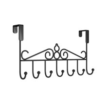 Crochet de porte sans perçage avec 10 crochets – Organisateur de rangement à suspendre à la porte pour manteau, peignoir, sac – Compatible